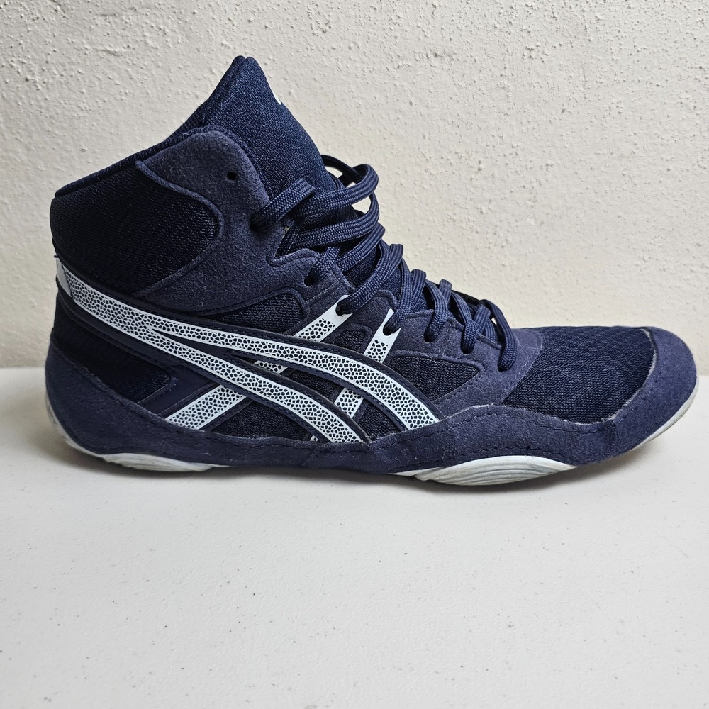 Asics Snapdown 4 Wrestling Shoes Mens 11.5 Navy Blue Lace Up Athletic Training